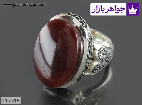 انگشتر نقره عقیق یمنی مردانه دست ساز [صلوات حضرت فاطمه] - 117718